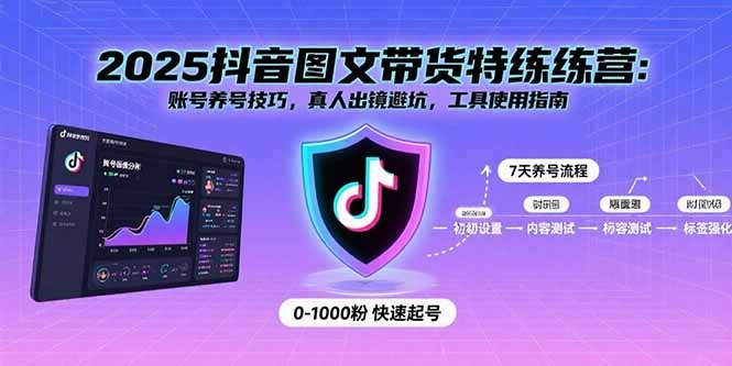 （15861期）2025抖音图文带货特练营：账号养号技巧，真人出镜避坑，工具使用指南