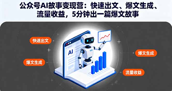 （16201期）公众号AI故事变现营：快速出文、爆文生成、流量收益，5分钟出一篇爆文故事
